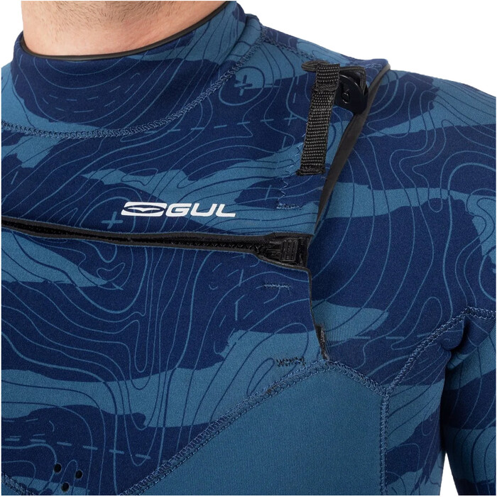 2025 Gul Response FX 3/2mm Chest Zip Wetsuit RE1240-C1 - Navy / Contourcamo